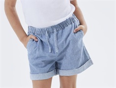 Name It medium blue denim striped shorts